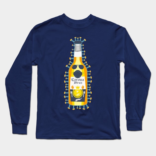 Corona (Beer) Virus Long Sleeve T-Shirt by nonbeenarydesigns